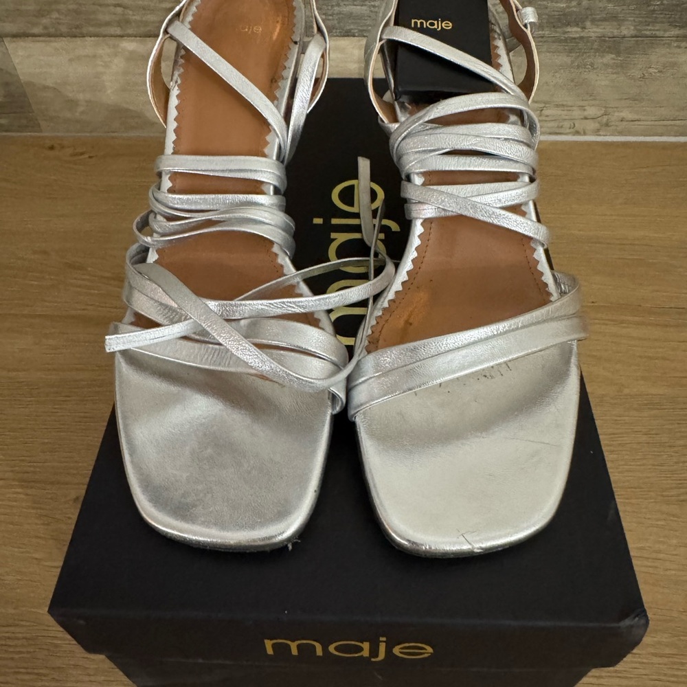 Maje Women's Silver Strappy Sandals